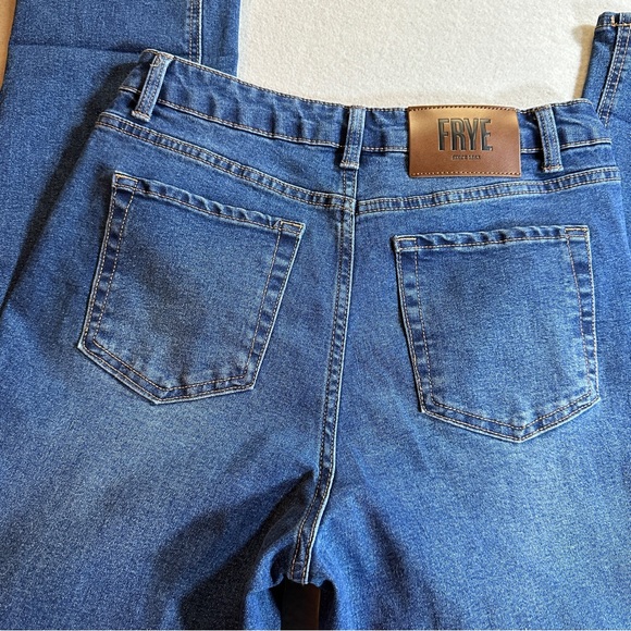 Frye Jeans Women’s 4/27 Blue Medium Wash Straight Leg Mid Rise Stretch Denim - Picture 10 of 12